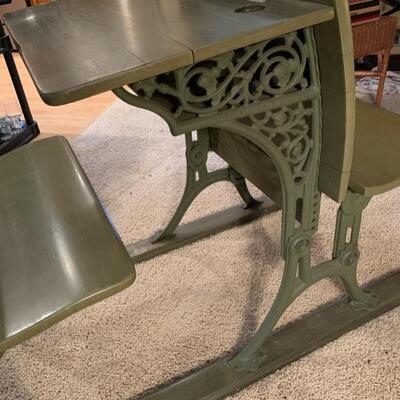 Antique Iron School Desk 