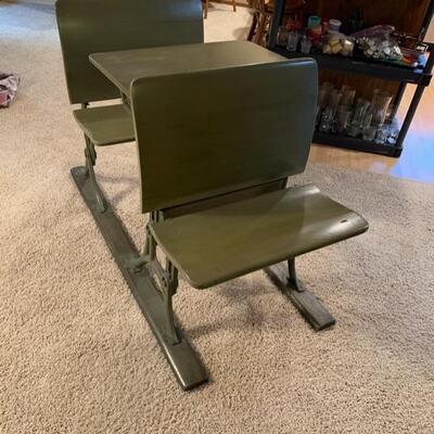 Antique Iron School Desk 
