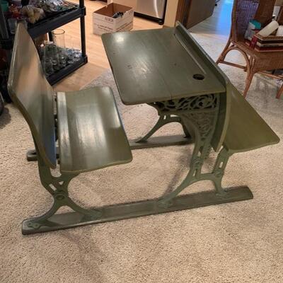 Antique Iron School Desk 