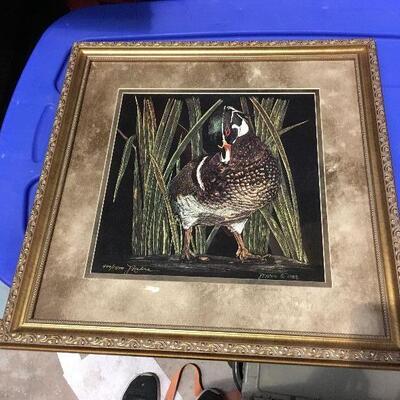 https://www.ebay.com/itm/114448971073	LAR0051 Duck with Tall Grass Framed Print Jeannie Nahra Pickup Only ( 18.25" L X 18.25"...