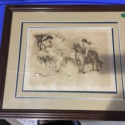 https://www.ebay.com/itm/124368513668	LAR0054 Plate Drawing  F.S. Church Framed Pickup Only ( 21.75" L X 18" H) of Woman and...