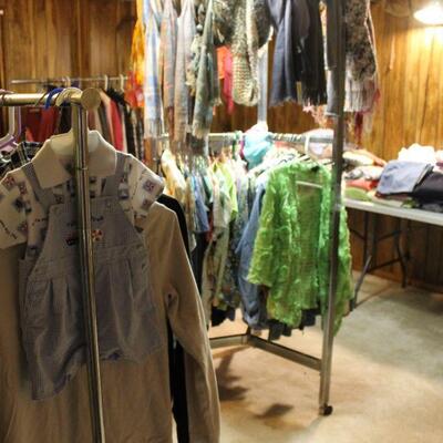 With clothing throughout the home also, you'll find one room dedicated to clothes, coats, jackets and scarfs. Many still with the...