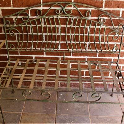 Decorative iron park bench.
