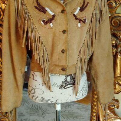 Vintage 80's suede fringe coat