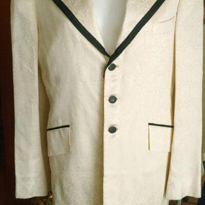Johnny Cash called and wants his jacket back! 70's mens brocade tux jacket