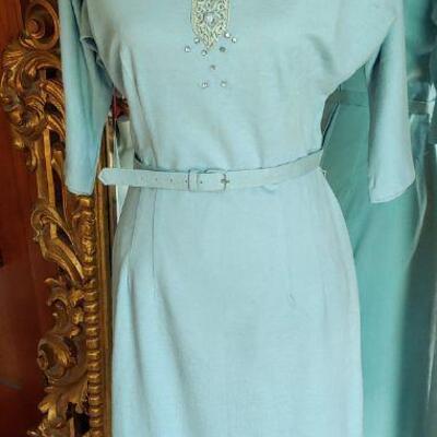 50's wiggle sweater dress with rhinestones