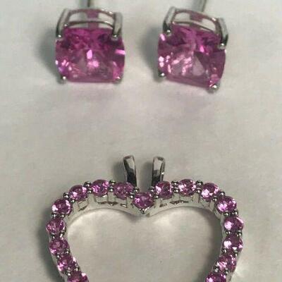 https://www.ebay.com/itm/124401690299	"WL182 STERLING SILVER AND PINK TOUMALINE EARRINGS AND HEART PENDANT	"	Buy-It-Now	 $30.00 

