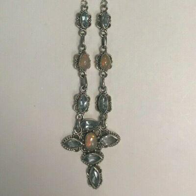 https://www.ebay.com/itm/124401623714	WL192 STERLING SILVER NECKLACE WITH OPALS AND LIGHT BLUE GEMS	Buy-It-Now	 $25.00 
