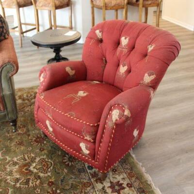 Chair with ottoman. 