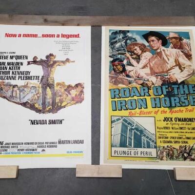 1510	

2 Vintage Western Movie Linen Backed Posters
Nevada Smith And Roar Of The Iron Horse. Measures Approx: 44" x 29"