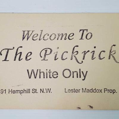 1434	

"Welcome To The Pickrick White Only" Card Stock Paper
"Welcome To The Pickrick White Only" Card Stock Paper