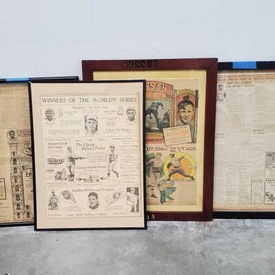 532	
4 Framed Sports News Articles
Measurements are between 21"Ã—27" - 18"Ã—24"