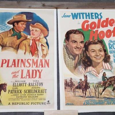 1500	

Vintage Plainsman And The Lady And Golden Hoofs Linen Backed Posters
Posters Measure Approx: 42" x 29"
