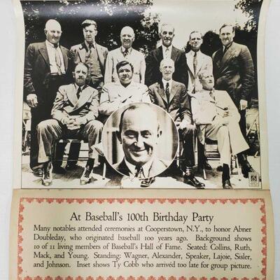 1316	

Photograph at Baseball's 100th Birthday Party
Measures approx 20" x 17"