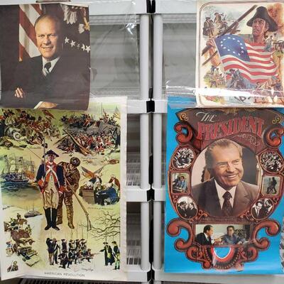 1112	

4 Historical Posters
Measurements Range Approx 20"x16"-34"x22"

Posters include the American Revolution,...