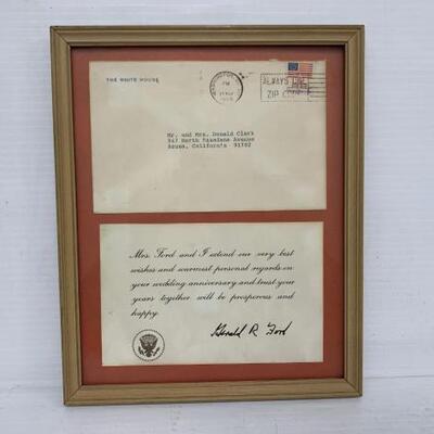 2024	

Framed Letter Signed By President Ford
Frame Measures Approx: 8.5â€ x 10.5â€