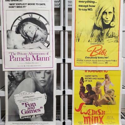 1130	

4 X Rated Posters
Includes A Piece Of Pleasure, How's Your Love Life, Intimate Playmates, And Mannequin