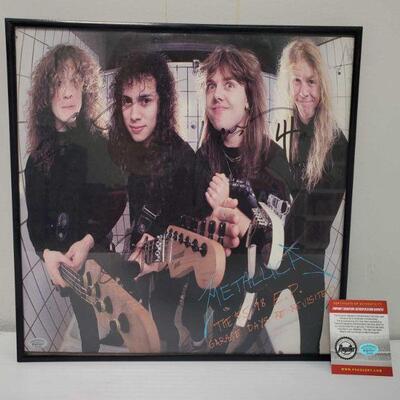 1014	

Framed Metallica Signed Garage Days Revisted Album with COA
Includes COA by Pinpoint Signature Authentication Services. Cert...