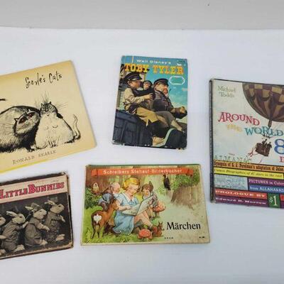1070	

5 Vintage Books
"Searle's Cats" Ronald Searle, "Schreibers Stehauf-BilderbÃ¼cher" by MÃ¤rchen, "Toby...