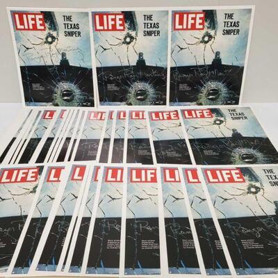1318	

Approx 50 Copies of 1966 Life Magazine "The Texas Sniper" Cover Signed by Ranger Ray Martinez
Each one appears to be...