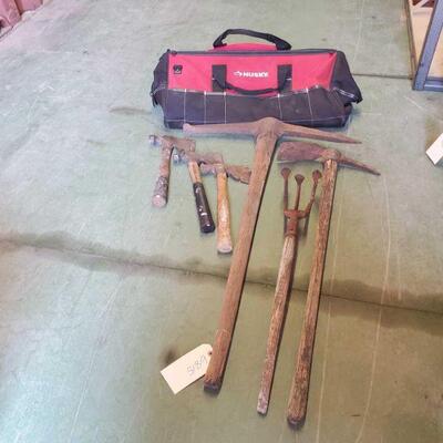 6815	

Tool Bag, Hatchets, Hand Tiller, And picks
Tool Bag, Hatchets, Hand Tiller, And picks