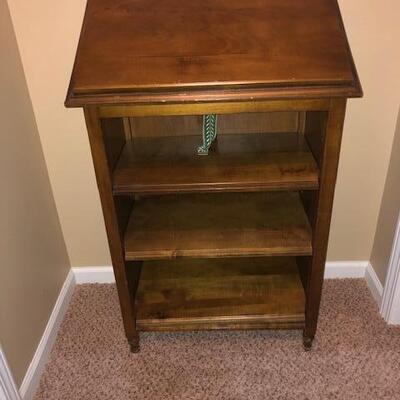 Entry Table with shelving below and adjustable angle Top for displaying Family Tree Book or whatever show piece you select