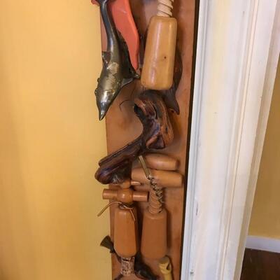 Leather with Jack Bass' wine cork collection on leather $250