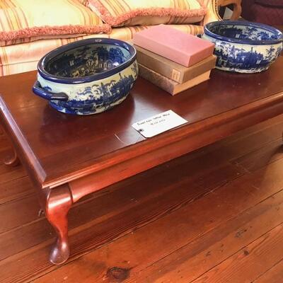 Queen Anne style coffee table $99
48 X 21 X 15"
2 Blue foot tubs SOLD