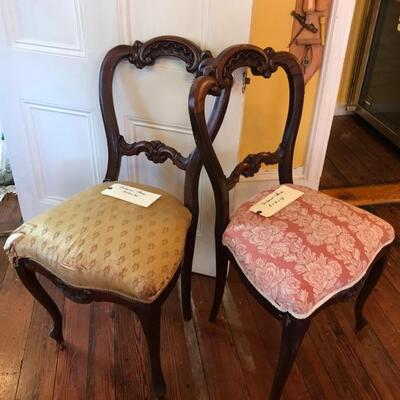 Balloon back chairs $35 each "as is" leg needs repair