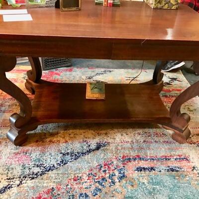 Antique library table/Nathalie's desk where she wrote 14 cookbooks $450
48 X 30 X 30"