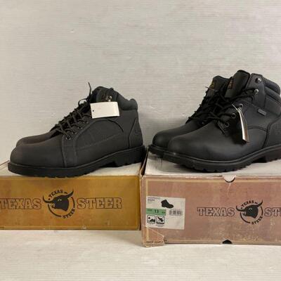 5516	

2 Pairs Of Texas Steer Boots
1 Pair Steel Toe, 1 Pair Regular Size 13