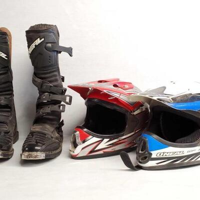 #7226 â€¢ O'neal Motocross Boots, O'neal Helmet, And THH Helmet