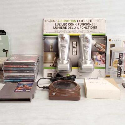 #7200 â€¢ CD's, Cassette Tapes, Earphones, LED Lights, Pen/Stylus, And More
LIVE IN 11d 20h 54min
