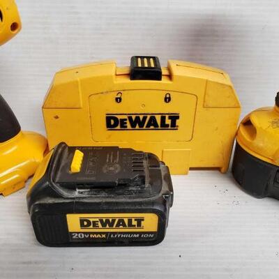 #7140 â€¢ Two 18V Dewalt Drills With Battery, And 20V Dewalt Battery