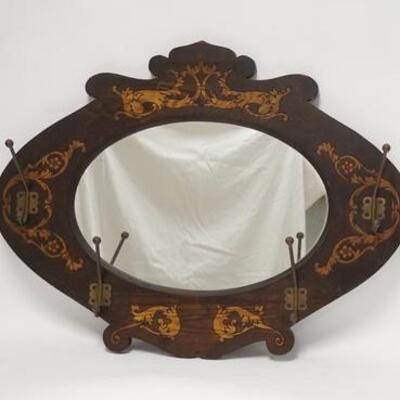 1077	CARVED & DECORATED MIRROR BACK HANGING HAT RACK, ORIGINAL HOOKS, 28 1/2 IN X 21 3/4 IN	100	200	50	PLEASE PAY ATTENTION FOR DAILY...