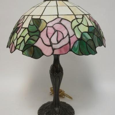 1045	CONTEMPORARY LEADED GLASS TABLE LAMP, 24 IN
