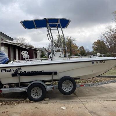 2003 FishMaster Boat w/ 2002 Suzuki 140 HP Motor W/ EZLoader Boat Trailer - 18 Foot Boat - Boat has clear title.