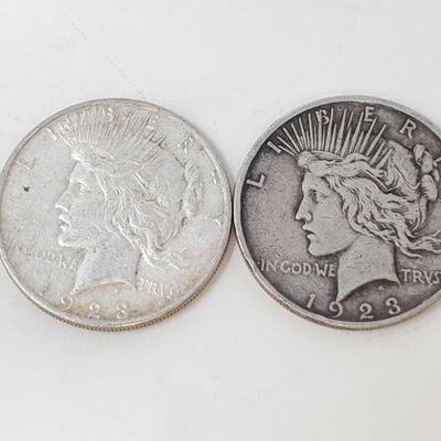 #2622 â€¢ 2 1923 Silver Peace Dollars
