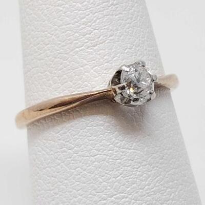 #2018 â€¢ 14k Gold Diamond Ring, 1.5g