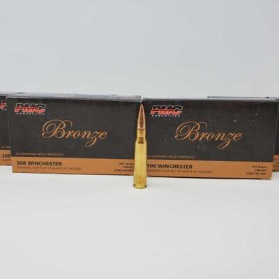 #1312 â€¢ 120 Rounds Of PMC 308 Winchester- 147 Gr.