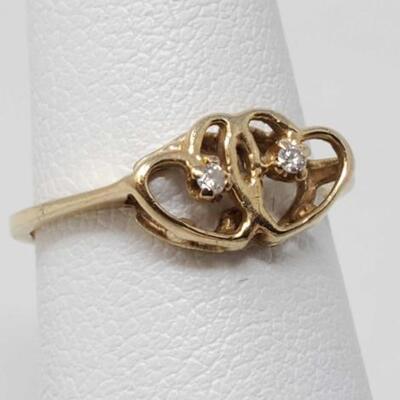 #2020 â€¢ 14k Gold Diamond Ring, 1.4g