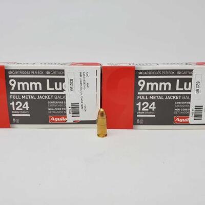 #1246 â€¢ 100 Rounds Of 9mm Luger- 124 GR