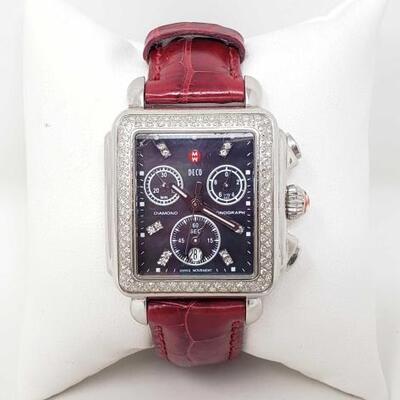 #2110 â€¢ Michele Deco Watch with Diamond Bezel