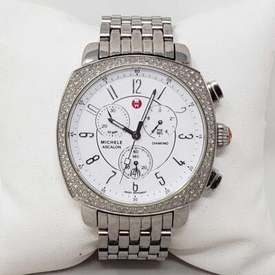 #2112 â€¢ Michele Ascalon Watch with Diamond Bezel
