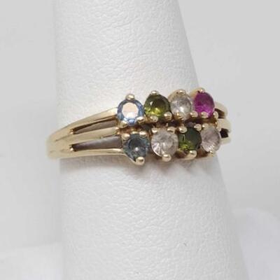 #2060 â€¢ 10k Gold Ring With Semi Precious Stones, 3.9g