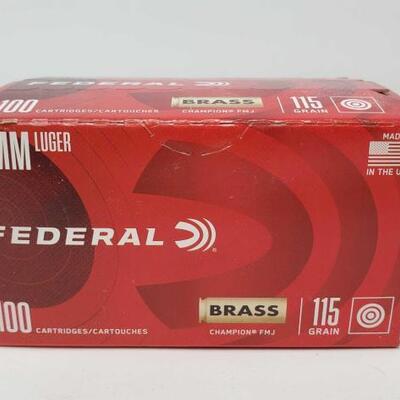 #1306 â€¢ Factory Sealed 100 Rounds Of Federal 9MM Luger- 115 GR