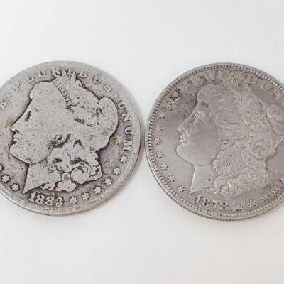 #2550 â€¢ 1878 and 1883 Morgan Silver Dollars