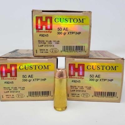 518	

60 Rounds of Hornady 50AE - 300gr XTP/HP
60 Rounds of Hornady 50AE - 300gr XTP/HP