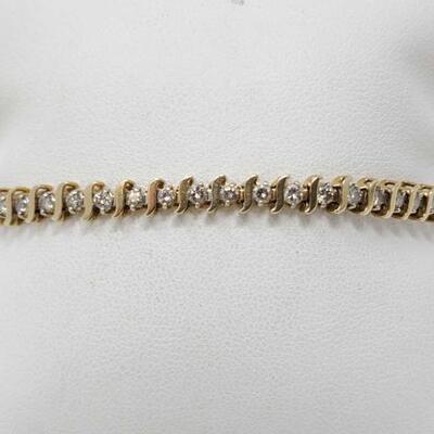#2030 â€¢ 14k Gold Diamond Bracelet, 9g