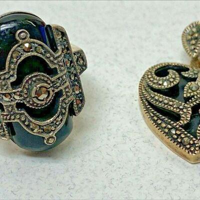 https://www.ebay.com/itm/115387214628	LB1064 STERLING SILVER AND ONYX JEWELRY RING SIZE 6 AND HEART PENDANT		Auction 	 Starts 05/20/2022...